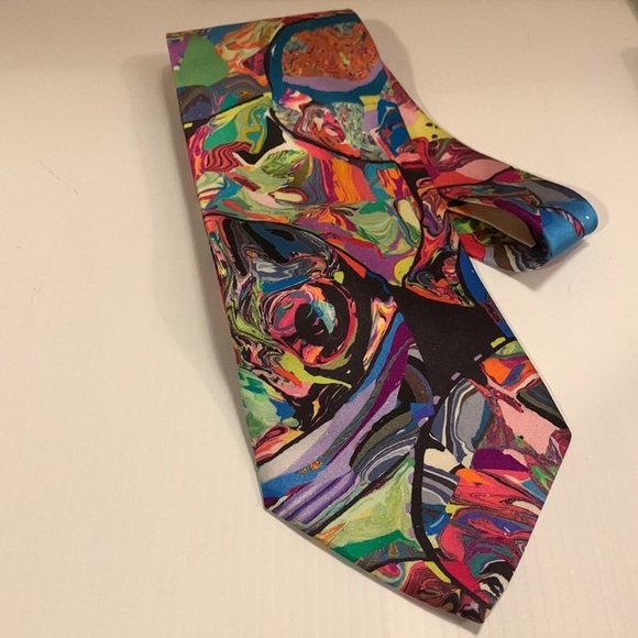BACHRACH Silk Handmade Colorful Tie L 56” 4 1/4” W Appr - Picture 2 of 6